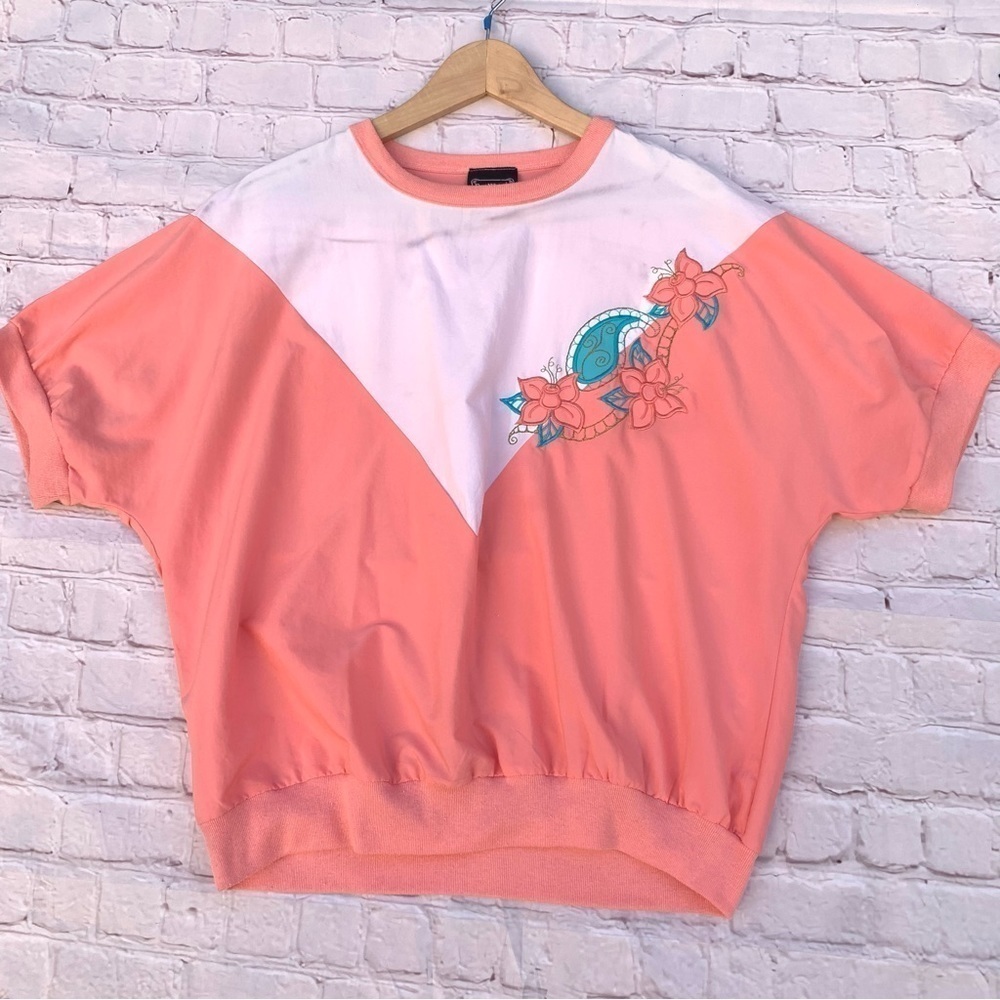 Vintage Bon Worth Women's Embroidered Top Pullover Grandma Blouse fits L-XL